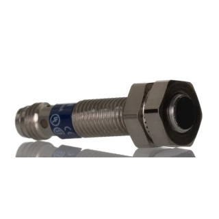 Telemecanique Sensors Threaded Barrel Inductive Proximity Sensor M8 x 1 Flush Mount PNP Output 36V DC 2.5mm XS108B3PAM8