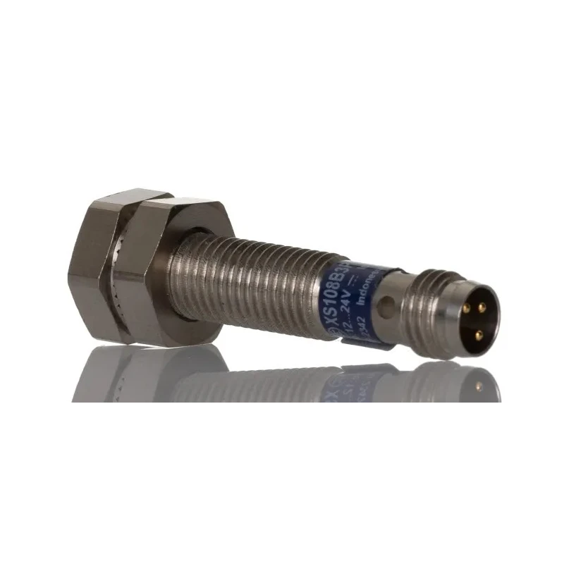 Telemecanique Sensors Threaded Barrel Inductive Proximity Sensor M8 x 1 Flush Mount PNP Output 36V DC 2.5mm XS108B3PAM8