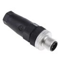 Telemecanique Sensors Circular Connector, 4 Contacts, Cable Mount, M12 Connector, Male Plug, IP67 Rated XZCC12MDM40B