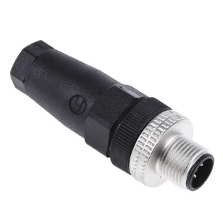 Telemecanique Sensors Circular Connector, 4 Contacts, Cable Mount, M12 Connector, Male Plug, IP67 Rated XZCC12MDM40B