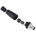 Telemecanique Sensors Circular Connector, 4 Contacts, Cable Mount, M12 Connector, Male Plug, IP67 Rated XZCC12MDM40B