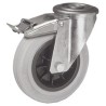 LAG Swivel Castor 85 kg Capacity 100 mm Wheel Rubber, Medium Duty, Plain Bore Hub 14308G FR FB