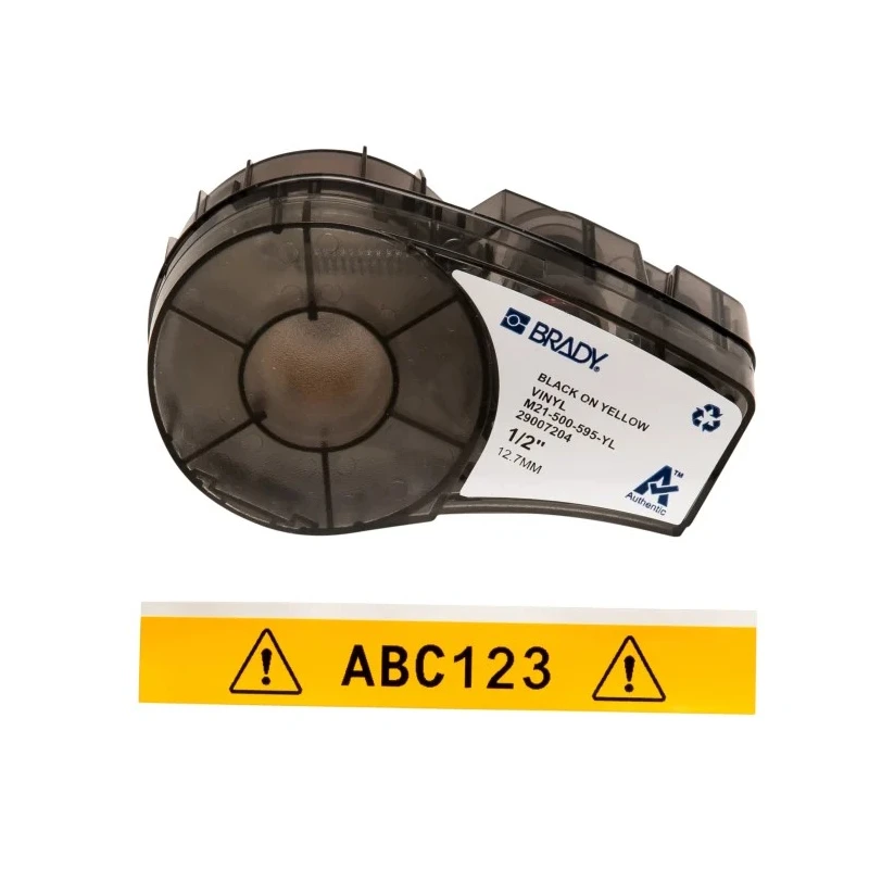 Brady Black on Black Yellow Label Printer Tape 12.7 mm Width, 6.4 m Length M21-500-595-YL