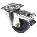 LAG Braked Swivel Castor, 150 kg Load Capacity, 100 mm Rubber Wheel, Nylon Hub, Medium Duty 32103BFR