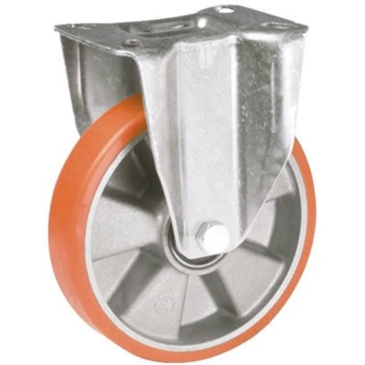 LAG Fixed Castor Polyurethane Wheel 160 mm Diameter 300 kg Load Capacity Galvanised Steel Frame 26171