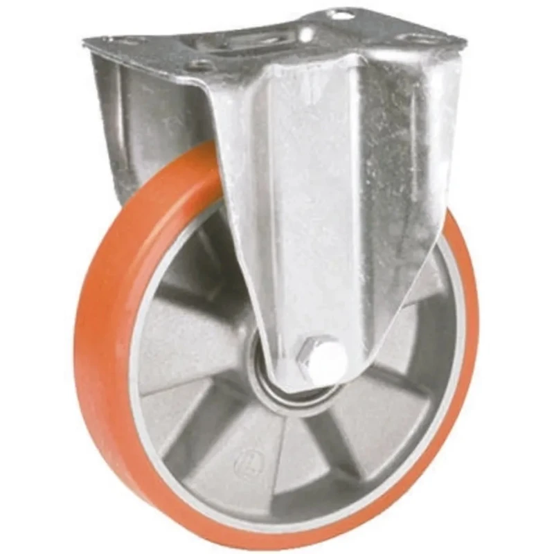 LAG Fixed Castor Polyurethane Wheel 160 mm Diameter 300 kg Load Capacity Galvanised Steel Frame 26171