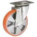 LAG Swivel Castor Wheel 160 mm Diameter 300 kg Load Capacity Polyurethane Tyre Galvanised Steel Frame 26071