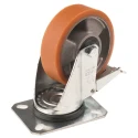LAG Swivel Castor Wheel 100 mm Diameter, 120 kg Load Capacity, Polyurethane Tyre, Galvanised Steel Frame, Die Cast 26055 FR