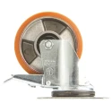 LAG Swivel Castor Wheel 100 mm Diameter, 120 kg Load Capacity, Polyurethane Tyre, Galvanised Steel Frame, Die Cast 26055 FR