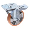 LAG Braked Swivel Castor, 200 kg Load Capacity, 125 mm Polyurethane Wheel, Galvanised Steel Frame, Medium Duty 26058 FR