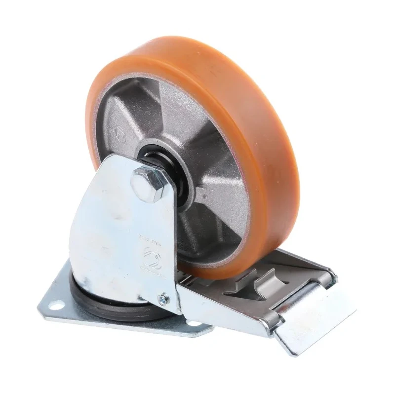 LAG Braked Swivel Castor, 200 kg Load Capacity, 125 mm Polyurethane Wheel, Galvanised Steel Frame, Medium Duty 26058 FR