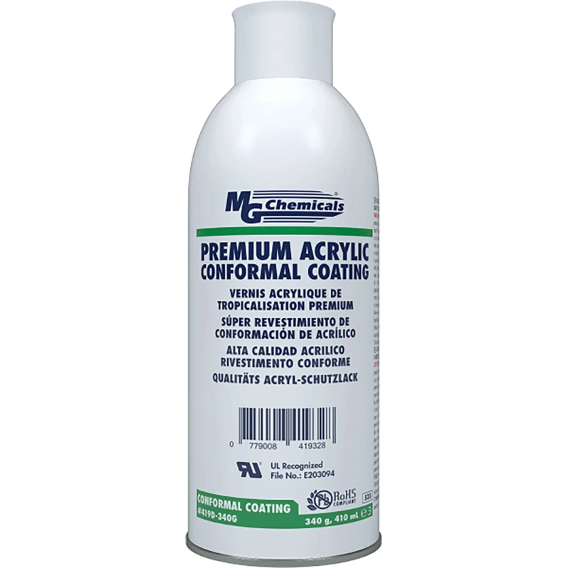 MG Chemicals Clear Acrylic Conformal Coating 410 ml Aerosol, -65°C to 125°C 419D-340G