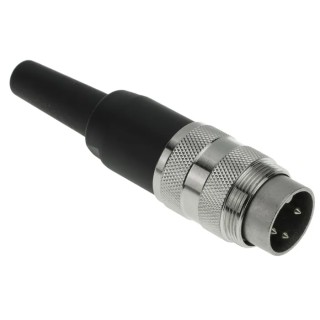 Amphenol Industrial C 091 A 3 Pole Straight M16 DIN Plug 3 Contacts Gold Plating 5A 300V AC Brass Housing T3260-018