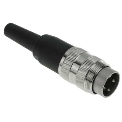 Amphenol Industrial C 091 A 3 Pole Straight M16 DIN Plug 3 Contacts Gold Plating 5A 300V AC Brass Housing T3260-018