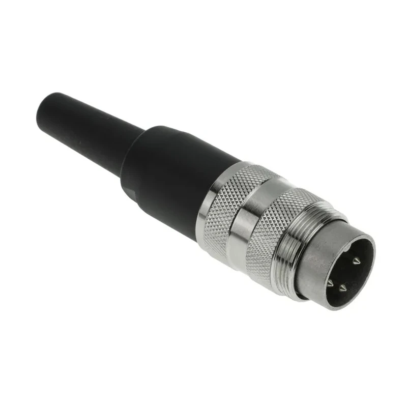 Amphenol Industrial C 091 A 3 Pole Straight M16 DIN Plug 3 Contacts Gold Plating 5A 300V AC Brass Housing T3260-018