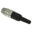 Amphenol Industrial C 091 A 3 Pole Straight M16 DIN Plug 3 Contacts Gold Plating 5A 300V AC Brass Housing T3260-018