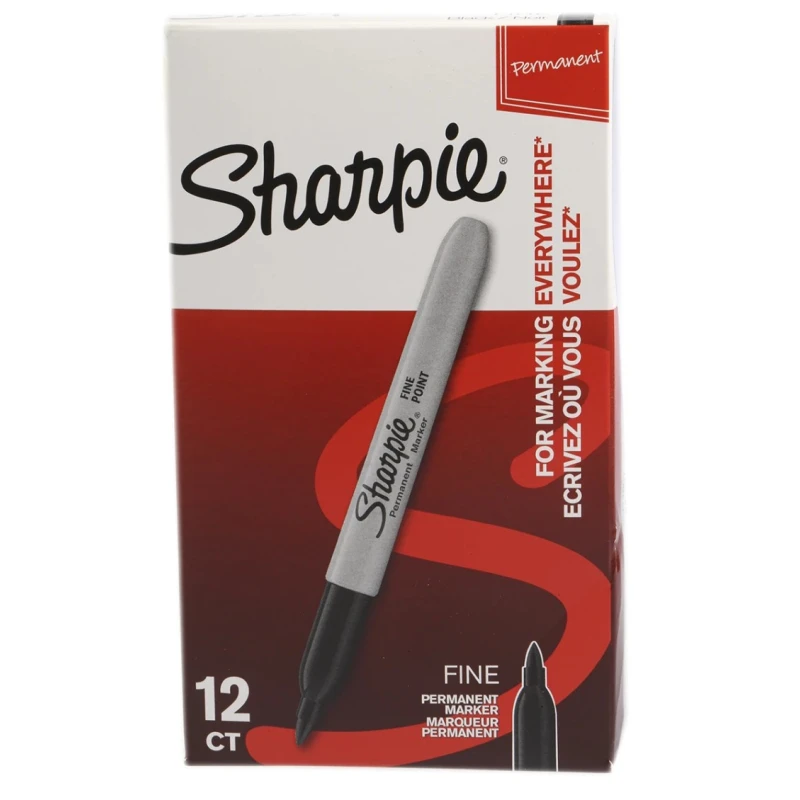 Sharpie Fine Tip Black Permanent Marker Pen, Bullet Tip, Quick-Drying, Water-Resistant, S0810930