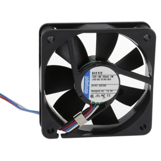 ebm-papst 600 F Series Sleeve Bearing DC Axial Fan 12V DC 1 W 83 mA 29 m³/h 60 mm Square Frame 612 F/2
