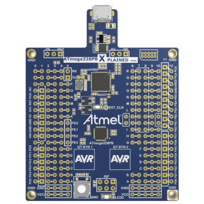 Microchip Xplained Mini MCU Evaluation Kit ATMEGA328PB-XMINI with ATmega328PB Microcontroller, USB Powered, RoHS Compliant