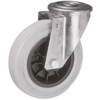 LAG Swivel Castor Medium Duty 55 kg Load Capacity 80 mm Rubber Wheel 106 mm Height 25 mm Width 14304G FB