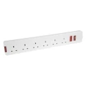 RS PRO 6 Socket Type G British Trailing Socket 240V 13A Switchable Power Distribution Unit 696-3623