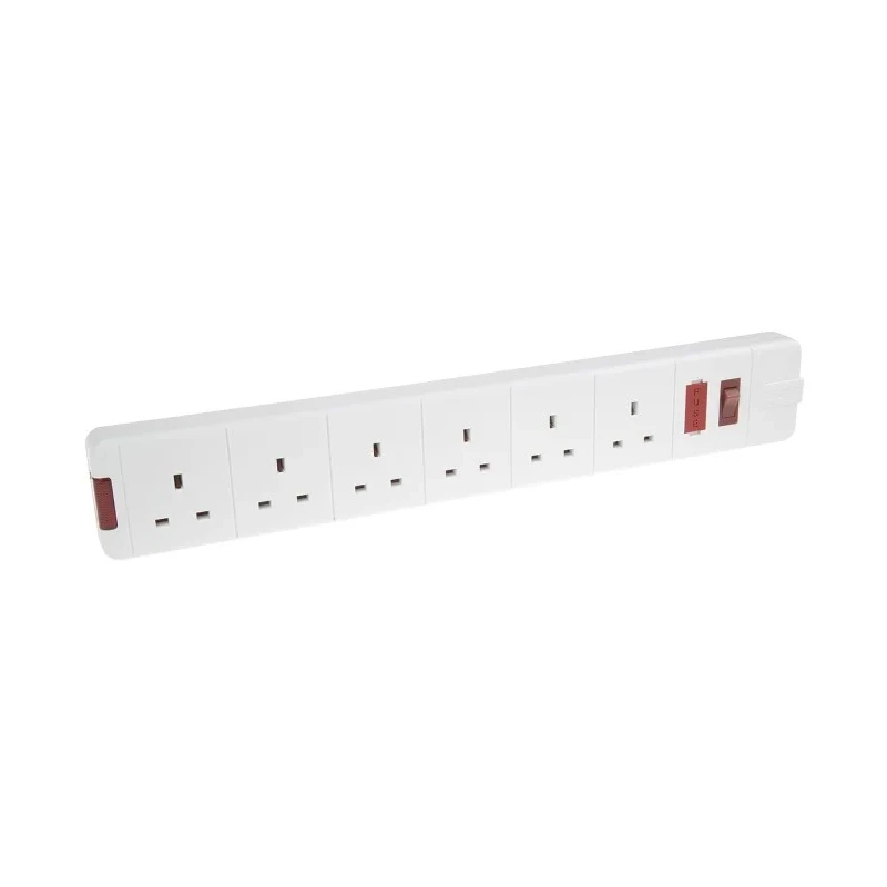 RS PRO 6 Socket Type G British Trailing Socket 240V 13A Switchable Power Distribution Unit 696-3623
