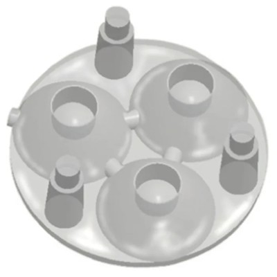 Carclo 3-Way LED Lens 22° Frosted Medium Polycarbonate Diffused Push Fit 20mm Diameter 7.5mm Height 10508
