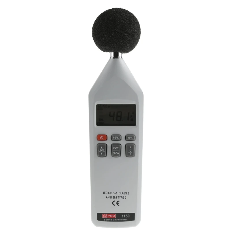 RS PRO Sound Level Meter 30 dB to 130 dB 8 kHz Max Class 2 Accuracy LCD Display 24h Battery Life 146-4650