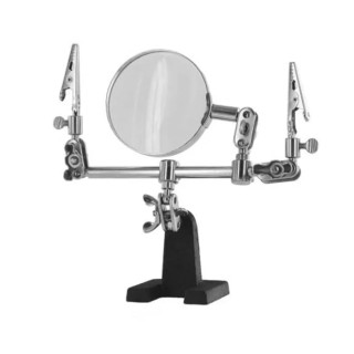 RS PRO Glass Magnifier with 2x Magnification, Adjustable Helping Hands, Heavy Base 146-5497