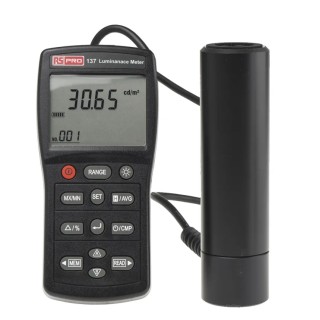 RS PRO Digital Luminance Meter 9.999cd/m² to 1999 lx, ±3 Accuracy, Dual Display, USB Interface 146-4653