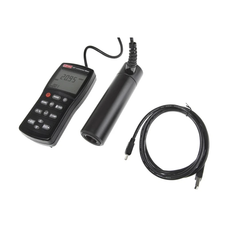 RS PRO Digital Luminance Meter 9.999cd/m² to 1999 lx, ±3 Accuracy, Dual Display, USB Interface 146-4653