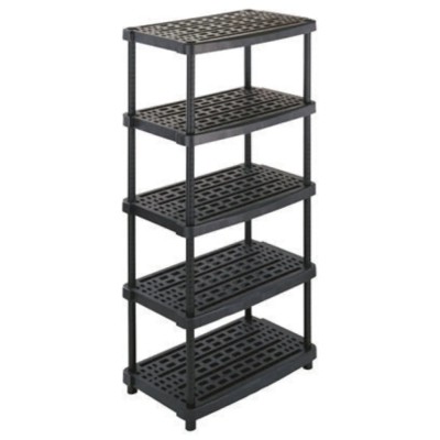 RS PRO Black 5 Shelf Polypropylene Shelving System 1.88 m x 930 mm x 590 mm 70 kg Load 698-7805