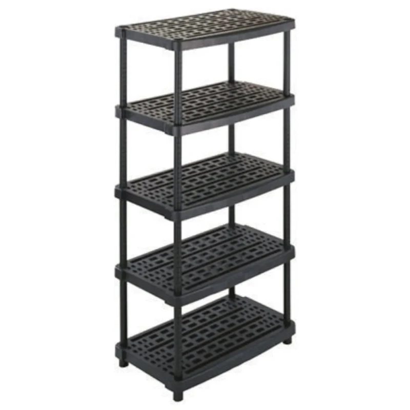 RS PRO Black 5 Shelf Polypropylene Shelving System 1.88 m x 930 mm x 590 mm 70 kg Load 698-7805