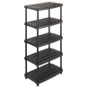 RS PRO Black 5 Shelf Polypropylene Shelving System 1.88 m x 930 mm x 590 mm 70 kg Load 698-7805