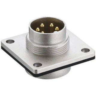 Lumberg 318 7 Pole Straight M16 DIN Plug Panel Mount Male Threaded 5A 250V AC IP68 0318 07