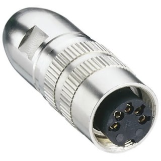 Lumberg 7 Pole Straight M16 DIN Socket, Threaded Cable Female, 5A, 60V AC, IP68, Gold-over-Silver Plating 0322 07-1
