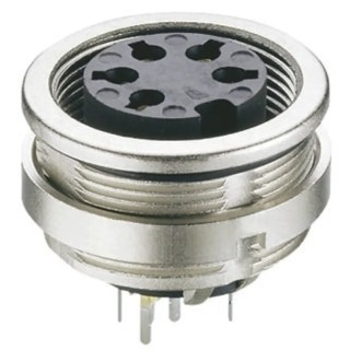 Lumberg 306 4 Pole Straight M16 DIN Socket, Female, Threaded Wall Mount, 5A, 250V AC, IP68, DIN EN 60529 0306 04