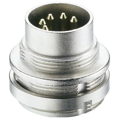 Lumberg 8 Pole Straight M16 DIN Plug, Threaded, Wall Mount Male, 5A Current, 60V AC, IP68 Rated 0314 08-1