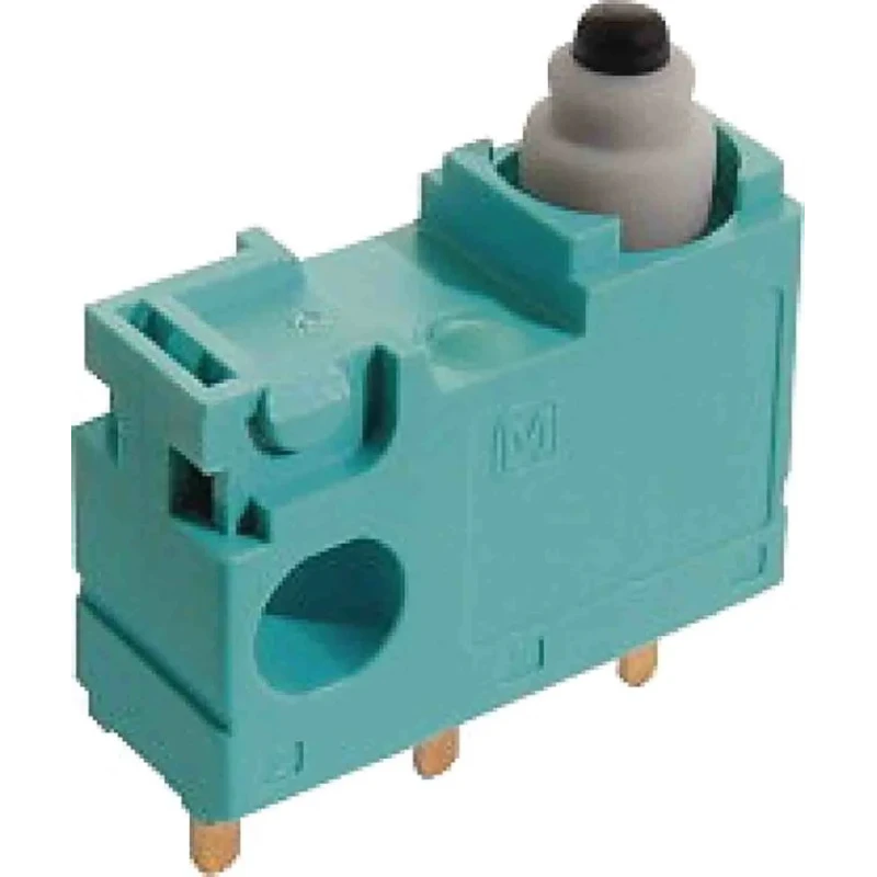 Panasonic Pin Plunger Micro Switch, Right Angle PCB Terminal, 100mA, 30 V dc, SPDT, IP67 ASQ10710