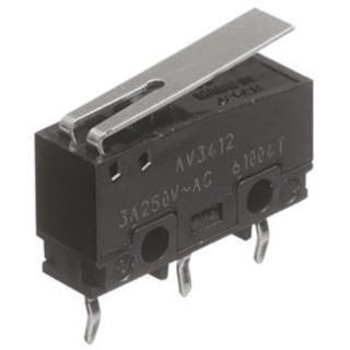 Panasonic Short Hinge Lever Micro Switch, Solder Terminal, 100mA, 250 V AC, 30 V DC, SPCO AVT321261-A
