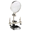 RS PRO Soldering Accessory Soldering Iron Stand with LED Magnifier, Adjustable Clips, Heavy Iron Base 146-6441