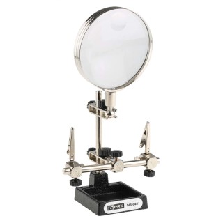 RS PRO Soldering Accessory Soldering Iron Stand with LED Magnifier, Adjustable Clips, Heavy Iron Base 146-6441