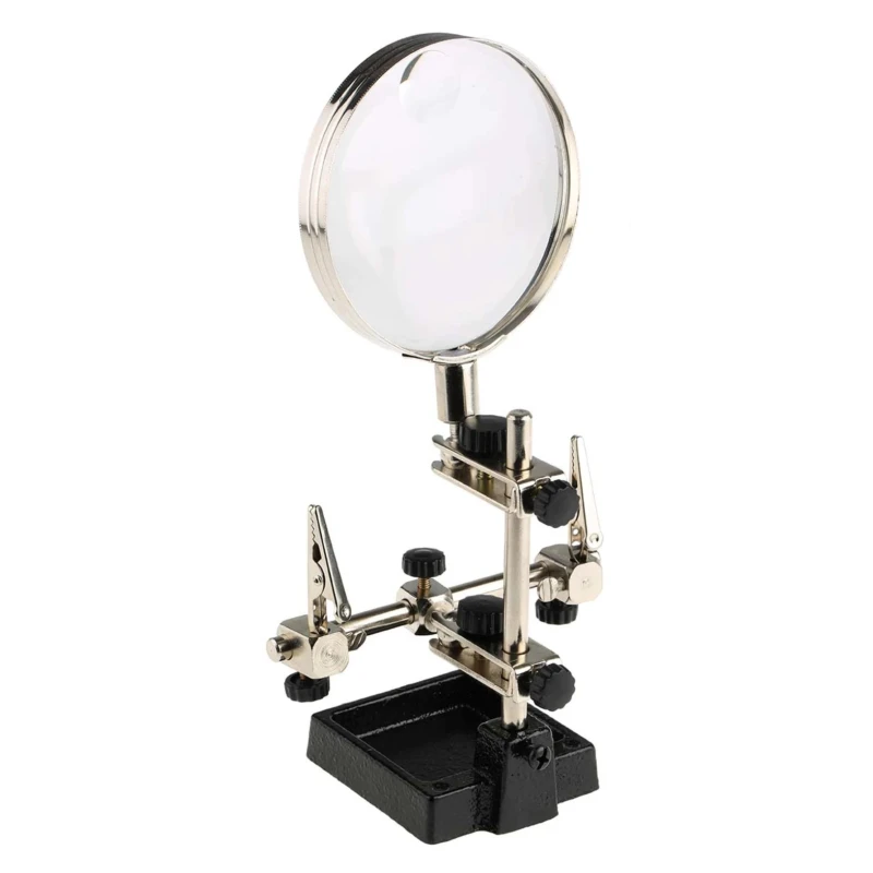 RS PRO Soldering Accessory Soldering Iron Stand with LED Magnifier, Adjustable Clips, Heavy Iron Base 146-6441