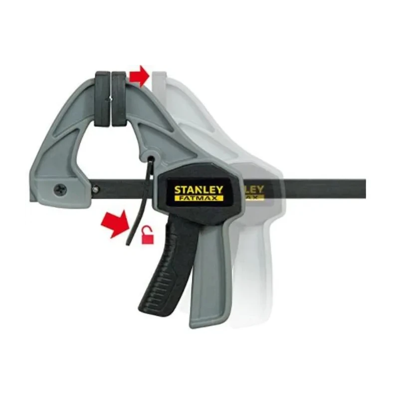 Stanley Tools Quick Clamp with 110 mm Jaw Opening and 38 mm Jaw Depth, 120 mm Length, Glass Filled Nylon Resin FMHT0-83231