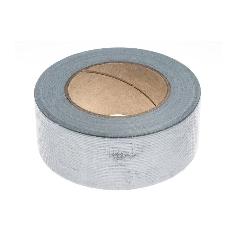 RS PRO Silver Gloss Finish Duct Tape, 50 m x 50mm, Cloth Backing, Rubber Resin Adhesive, Model 146-6827