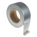 RS PRO Silver Gloss Finish Duct Tape, 50 m x 50mm, Cloth Backing, Rubber Resin Adhesive, Model 146-6827