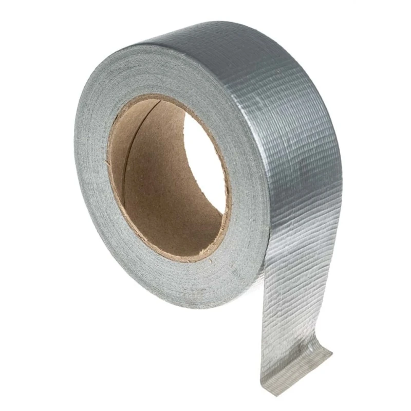 RS PRO Silver Gloss Finish Duct Tape, 50 m x 50mm, Cloth Backing, Rubber Resin Adhesive, Model 146-6827