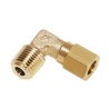 Legris 109 Series Brass Pneumatic Fitting Male Threaded-to-Tube Push-In 10 mm 1/2 in R 90° Nickel Plated 0109 10 21