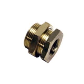 Legris 117 Series Pneumatic Fitting Brass Nickel Finish Threaded Bulkhead Connector 3/4 in Female 3/4 in Male 0117 00 27