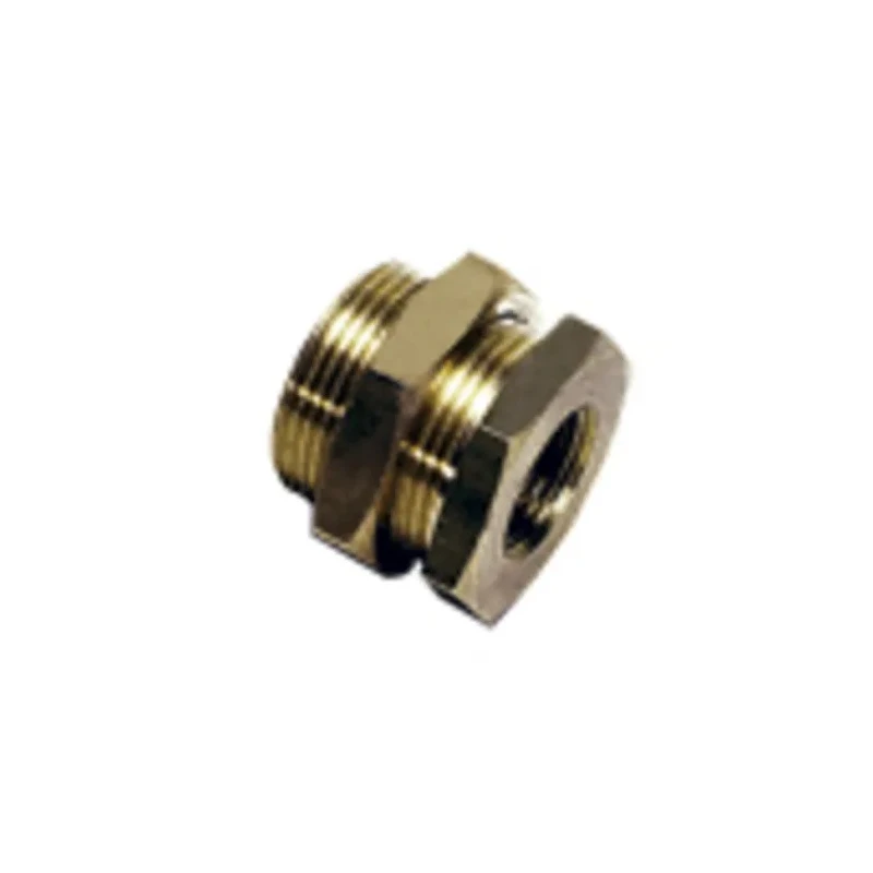 Legris 117 Series Pneumatic Fitting Brass Nickel Finish Threaded Bulkhead Connector 3/4 in Female 3/4 in Male 0117 00 27